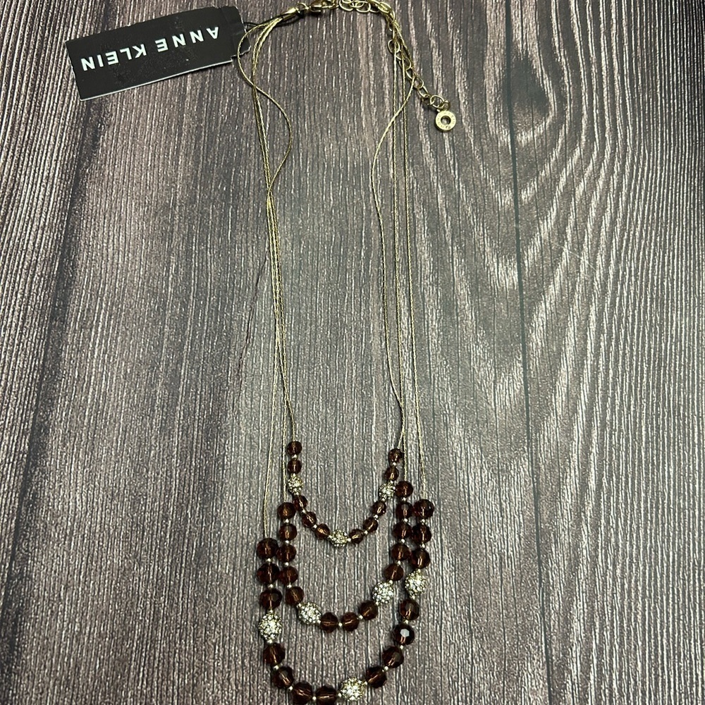 Anne Klein Multi-Strand Brown Necklace NWT